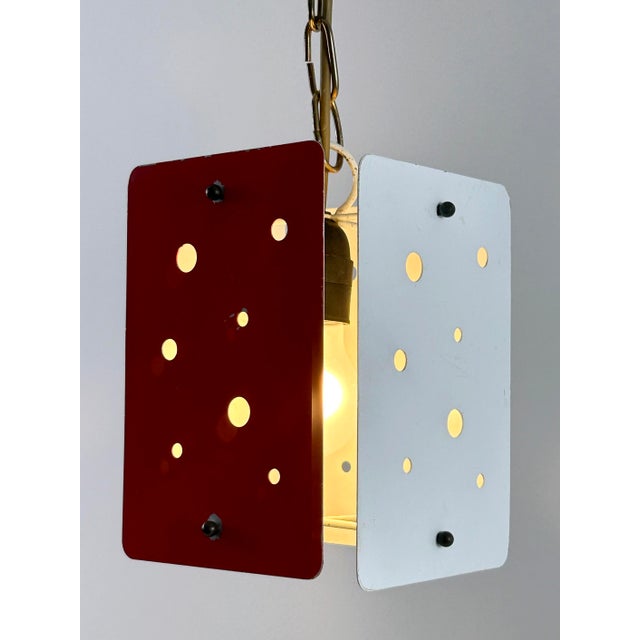 1960s Mid-Century Modern Rectangular Polychrome Pendant Lamps, Germany, 1960s, Set of 2 For Sale - Image 5 of 18