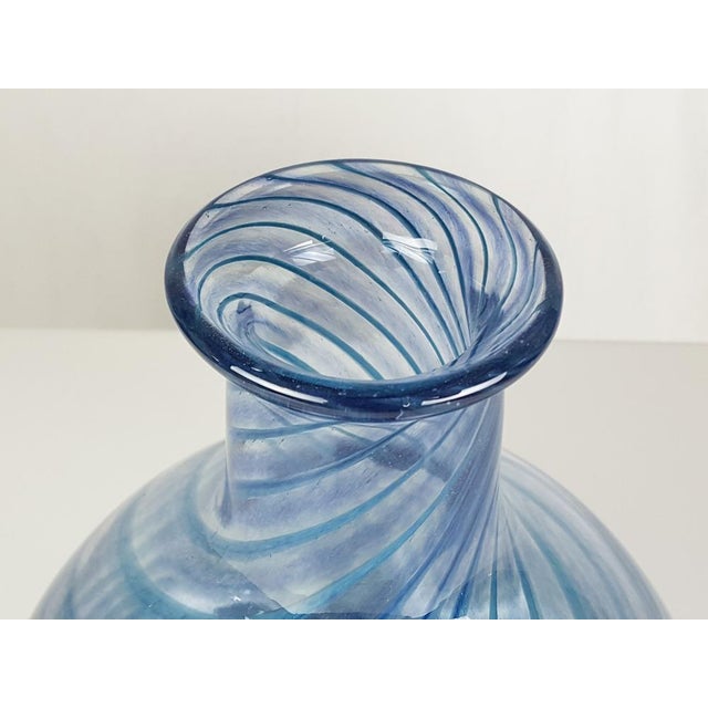 Blue & Clear Murano Glass Vase from Barovier & Toso, 1960s For Sale - Image 4 of 9