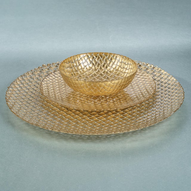 Nova Nova Braided Gold Glass Plates, Set of 6, 8.25" For Sale - Image 4 of 5
