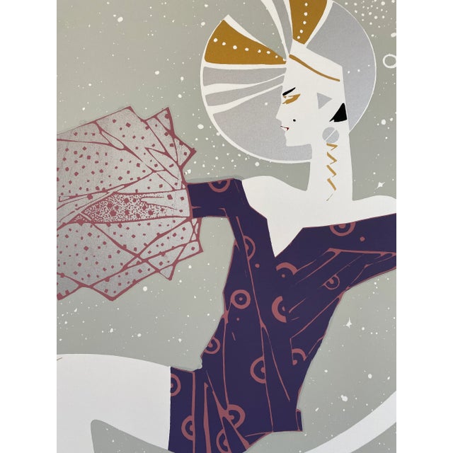 Late 20th Century "Lady Bride" Art Deco Revival Style Serigraph by Dean Hayes For Sale In New York - Image 6 of 9