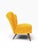Danish Modern Cocktail Chair | Curved Winged Back in Golden Mustard Tweed | Tapered Wood Legs | C. 1950s For Sale - Image 6 of 9