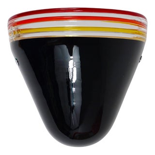 Febo Wall Lamp Sconce in Black Murano Glass by Roberto Pamio for Leucos, Italy, 1980s For Sale