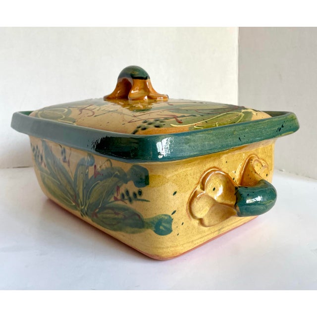French Hand-Painted Stoneware Lidded Casserole Dish by Sud & Co Casses en Provence For Sale - Image 4 of 11