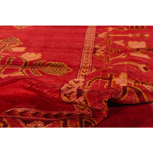 Antique Red Turkish Oushak Rug, 10'00 X 12'03 For Sale In Dallas - Image 6 of 11