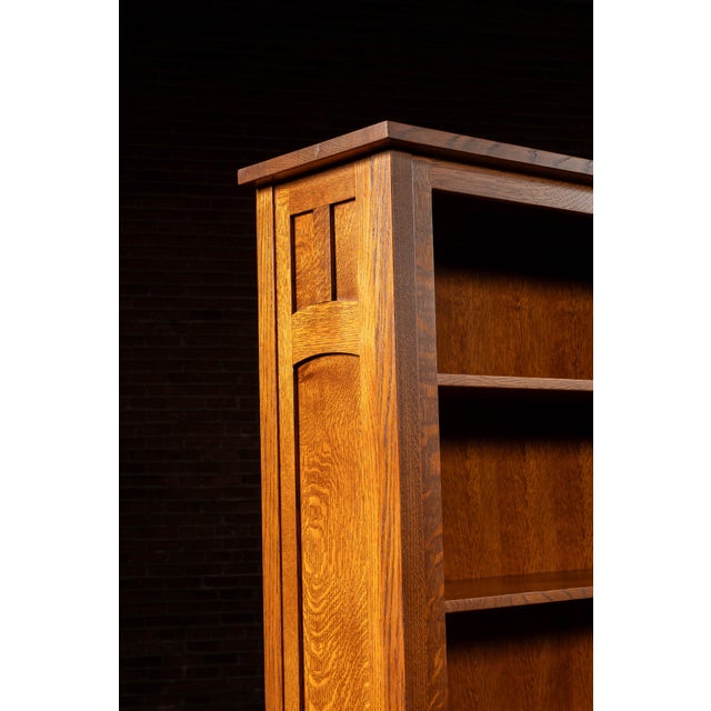 Late 20th Century Vintage Custom Quartersawn Oak Library Bookcase Set by Weaver For Sale - Image 5 of 15