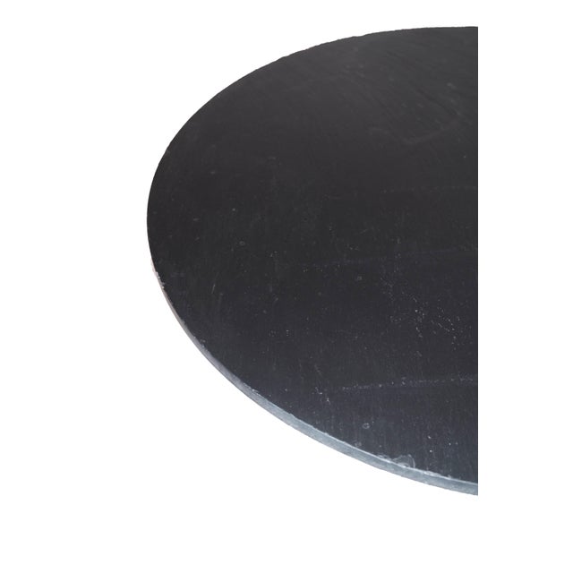 Metal Round Coffee Table with Black Slate Plate by Sigurd Ressell Falcon For Sale - Image 7 of 9