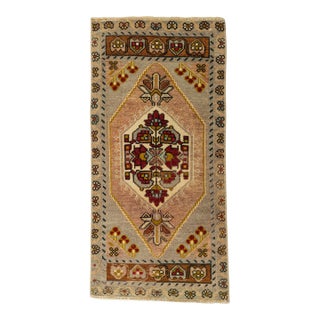 Turkish Mini Rug Oriental Hand Knotted Vintage Rug 1'7" x 3'4" #21213 For Sale