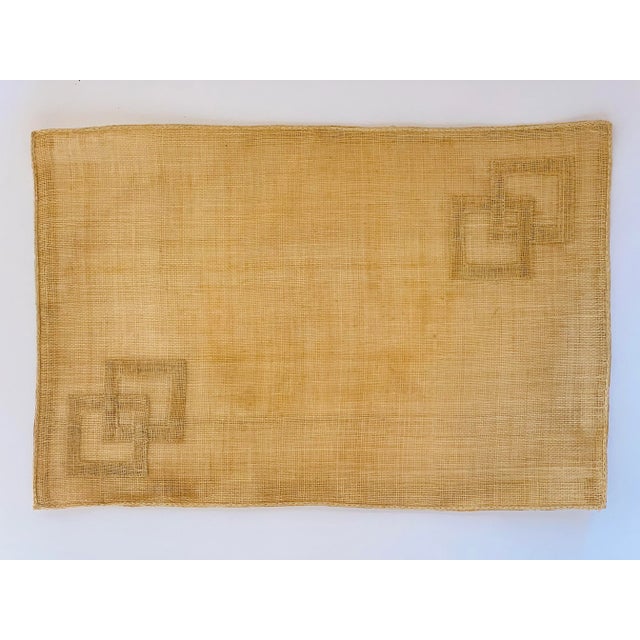 Vintage 1980's Rectangular Hand-Loomed Raffia Palm Beach, Coastal Style Placemats- Set of 4 For Sale - Image 10 of 13