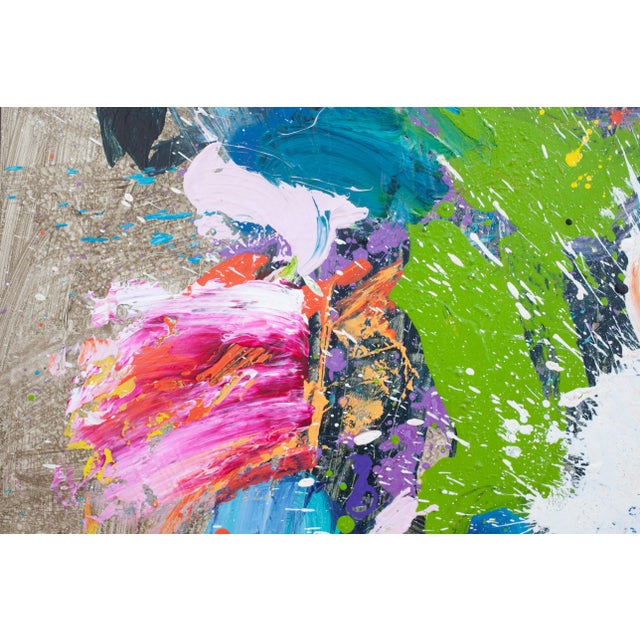 Textile Contemporary Abstract Acrylics/Mixed Media on Canvas "Lumiere" by Carolina Alotus For Sale - Image 7 of 12