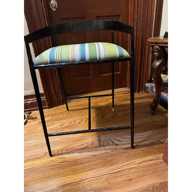 Custom Iron Counter Stools — Set of 3 For Sale - Image 4 of 4