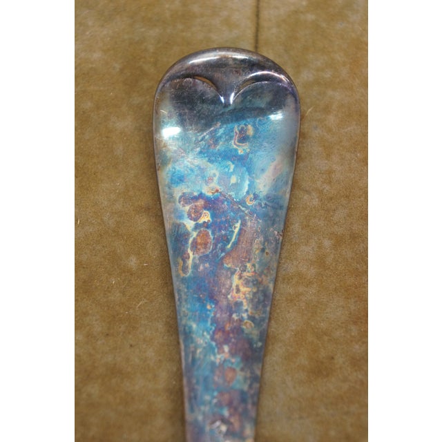 Antique Frederick Elkington Silver Plate Stuffing Serving Spoon 13" For Sale - Image 9 of 12