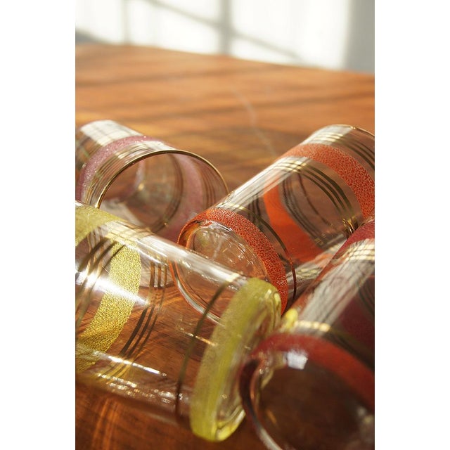 1950s Frost & Gold Bands Glasses, 1950s, Set of 6 For Sale - Image 5 of 10