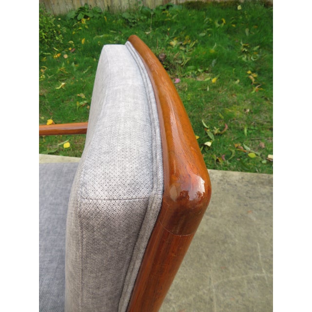 New Upholstery ~ t.h. Robsjohn-Gibbings Lounge Chair & Ottoman ~ Mid Century Modern For Sale - Image 15 of 17