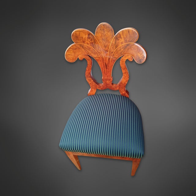Antique Viennese Fan Chairs in Walnut Veneer with Lemon Band Inlays, Austria, 1830, Set of 6 For Sale - Image 10 of 13