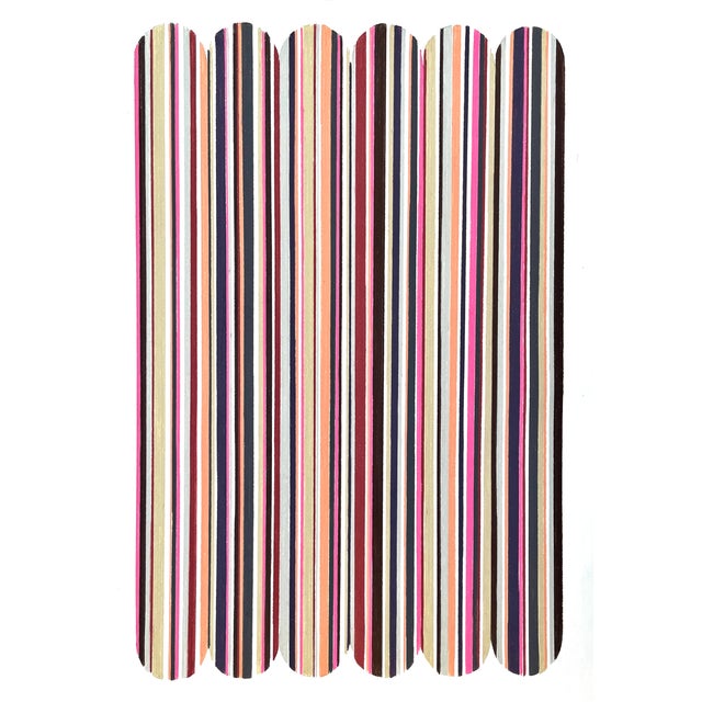 Sarah Vaaler Color Pencil Drawing With Bright Stripes For Sale