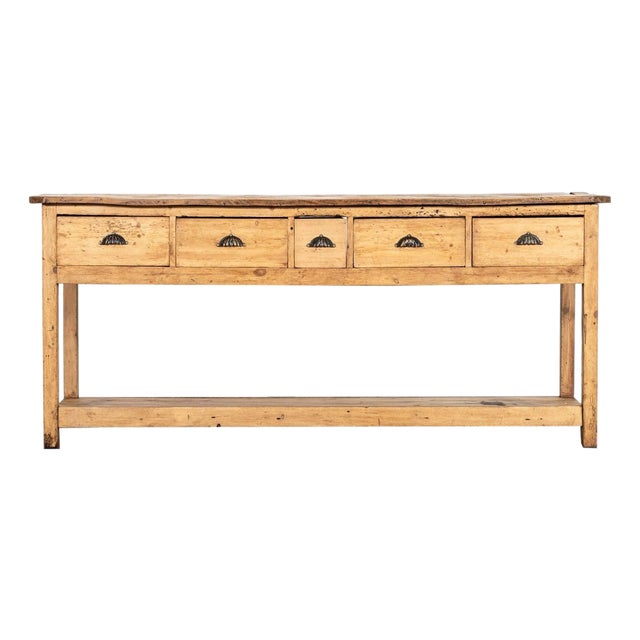 Georgian English Rustic Bleached Pine Dresser Base For Sale