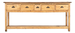 Georgian English Rustic Bleached Pine Dresser Base