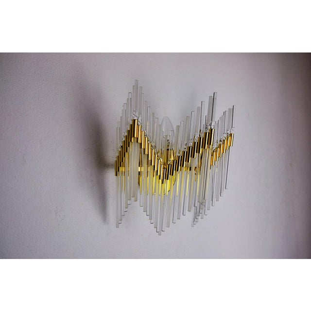 1970s Wall Lamp in Tubular Crystals from Venini, Italy, 1970s For Sale - Image 5 of 8