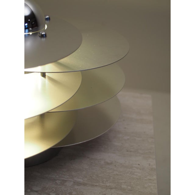 Silver Space Age Italian Layered Table Lamp, Italy, 1960s For Sale - Image 8 of 17