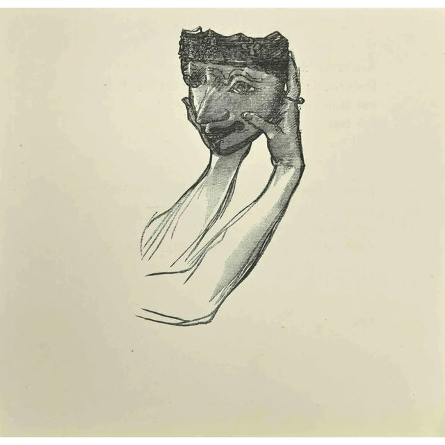 After Jean Paul Sauget, The Mask, Woodcut, 1921 For Sale