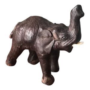 Mid 20th Century Leather Wrapped Elephant Figure