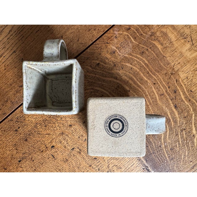Tom Butcher Ceramics Square Stoneware Mugs - Set of 2 For Sale - Image 4 of 9