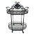 Wrought Iron Outdoor Garden Bar Cart in Black For Sale