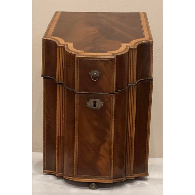 This 18th C Mahogany Box started life as a knife box. It was converted in 19th C. to a stationary box. The Georgian box...