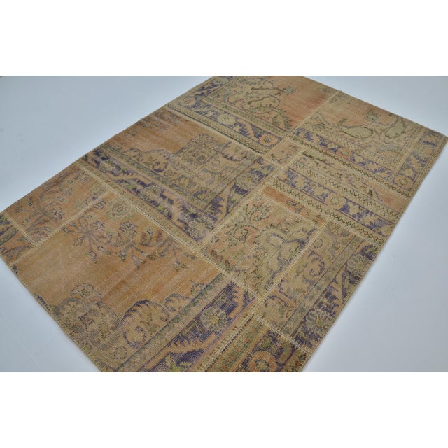 Tan Mid 20th Century Tan Colour Oushak Handknotted Rug For Sale - Image 8 of 9
