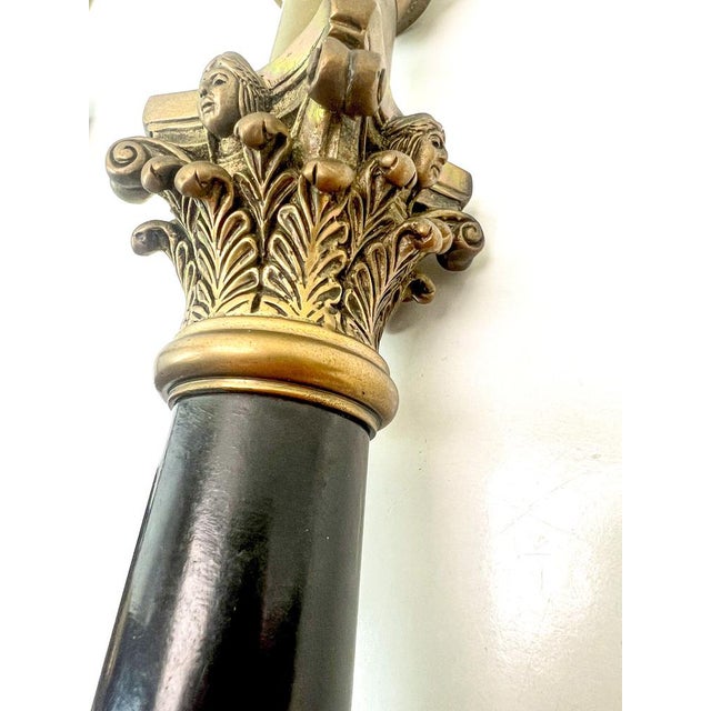 Black Empire Table Lamps with Faces Capitals from Kullmann, 1970s, Set of 2 For Sale - Image 8 of 14