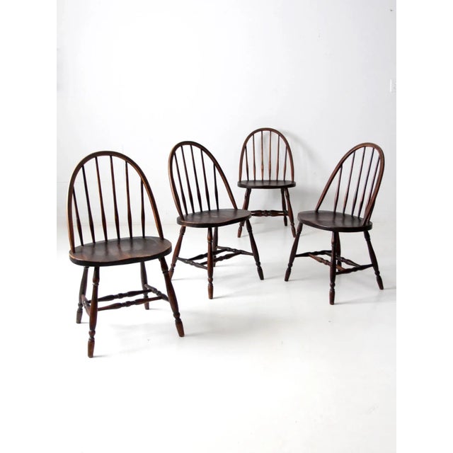 Antique Windsor Dining Chairs Set of 4 For Sale - Image 6 of 13