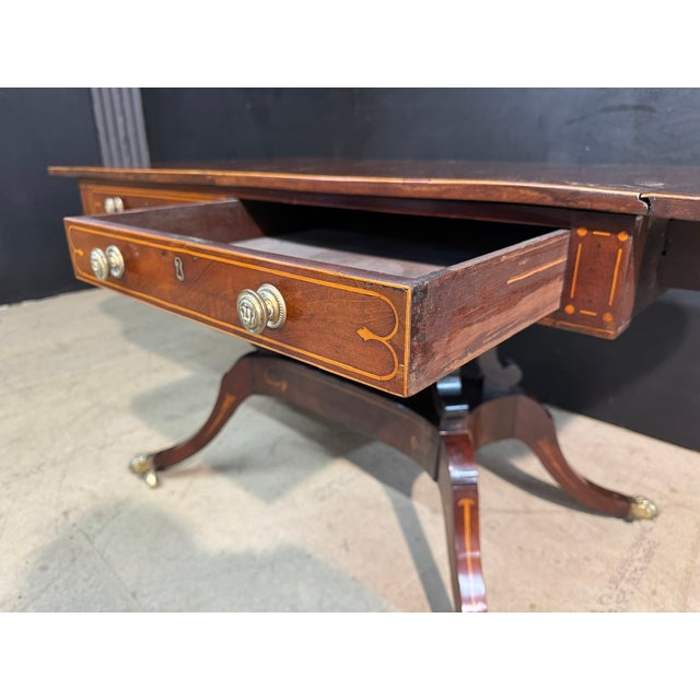 Georgian Inlaid Mahogany Sofa Table, 1820 For Sale - Image 12 of 18