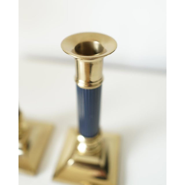 Metal Vintage Gilded Brass Candlesticks, 1970s, Set of 2 For Sale - Image 7 of 13