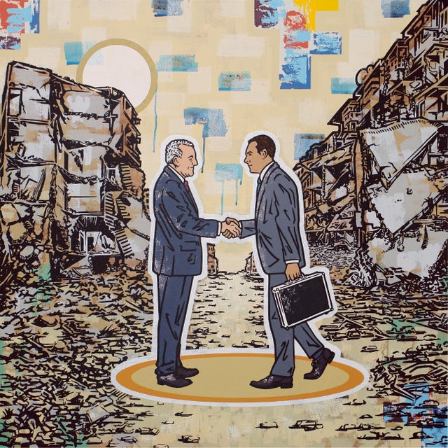Ralf Schmidt: "One of the ideas behind the creation of this image was corrupt arms deals around the world: The background...