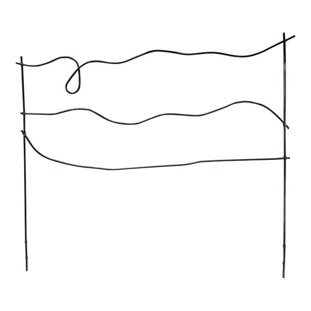 Hand Forged Iron One of a Kind Abstract King Headboard For Sale