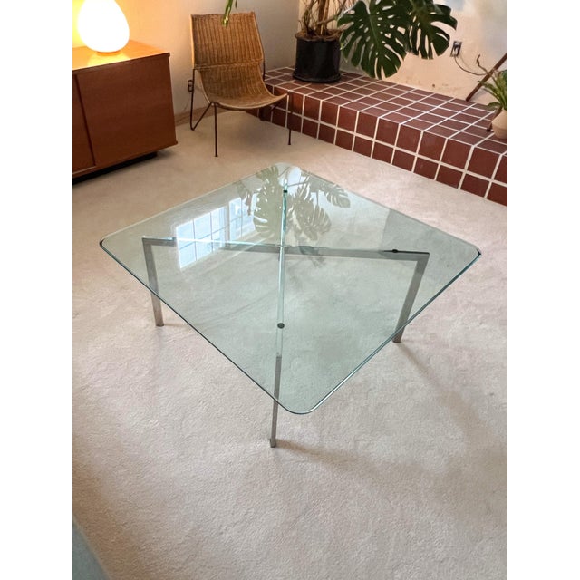 Mid-Century Modern Mid-Century Modern Glass Coffee Table in the Style of Mies Van Der Rohe, C. 1970s For Sale - Image 3 of 10