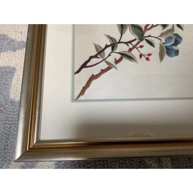 1970s Vintage Framed Asian Hand Embroidered Silk Art For Sale In Chicago - Image 6 of 13