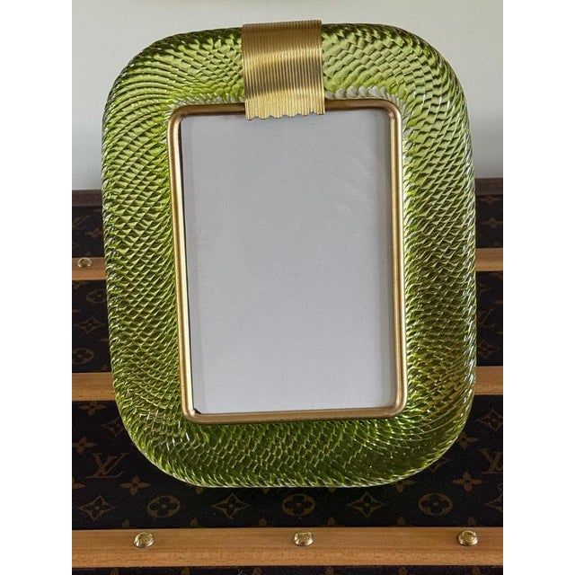 Yellow-Green Murano Glass Photo Frame, 2000s For Sale - Image 9 of 13