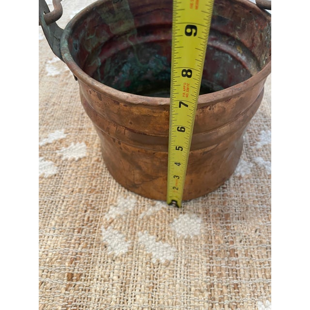 Metal Antique Handcrafted Copper Bucket Pal Riveted Dovetail Features For Sale - Image 7 of 10