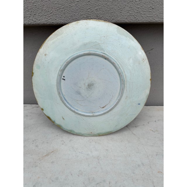 Orchies 19th Century French Majolica Navy Plate For Sale - Image 4 of 4