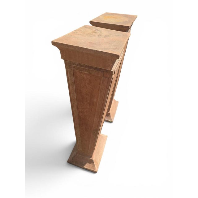 Ceramic Terracotta Pedestals, 1950s, Set of 2 For Sale - Image 7 of 11