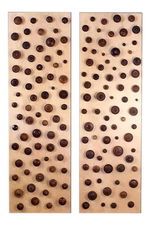 Boucliers Decorative Turned Wood Panels by Eric Thévenot - a Pair
