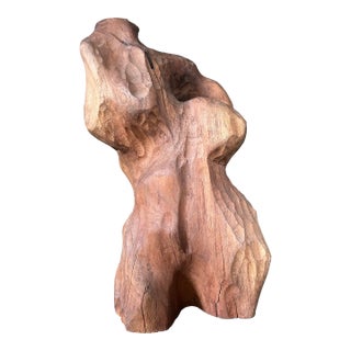Vintage Anthropomorphic Wood Sculpture For Sale