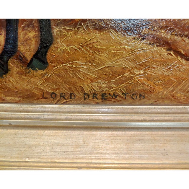 Textile Portrait of Lord Drewton an Arabian Racehorse-19th C. Oil Painting by Albert Clark For Sale - Image 7 of 10
