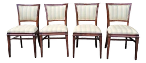 Mid 20th Century Federal Style Solid Mahogany Upholstered Dining Chairs, Refinished- Set of 4