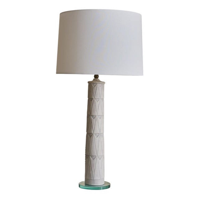 Vintage Italian Ivory Ceramic Table Lamp - 2 Available For Sale