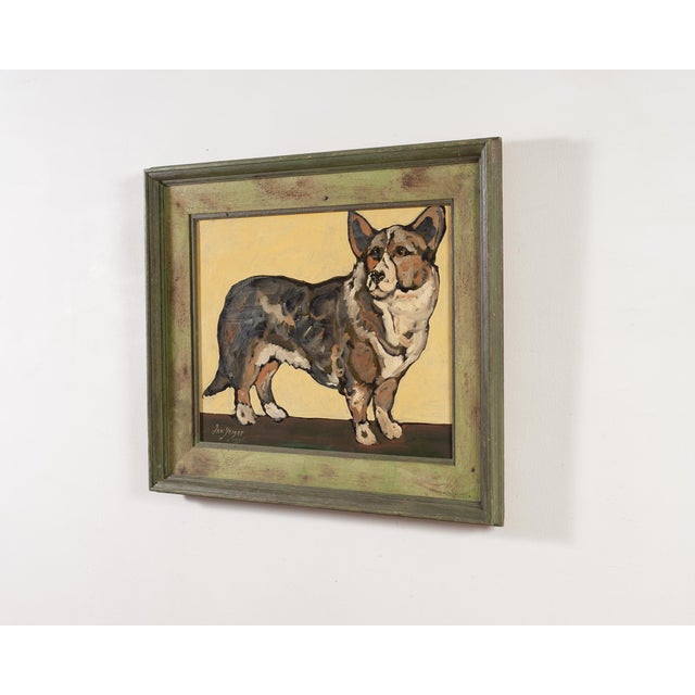 2000 - 2009 Ira Yeager Corgi Dog Oil on Canvas Folk Art Painting 2005 For Sale - Image 5 of 18