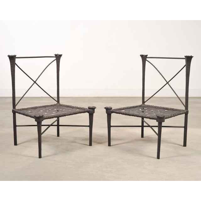 Set of Six Michael Taylor Arcadia High Back Bronzed Garden Chairs For Sale In Sacramento - Image 6 of 18