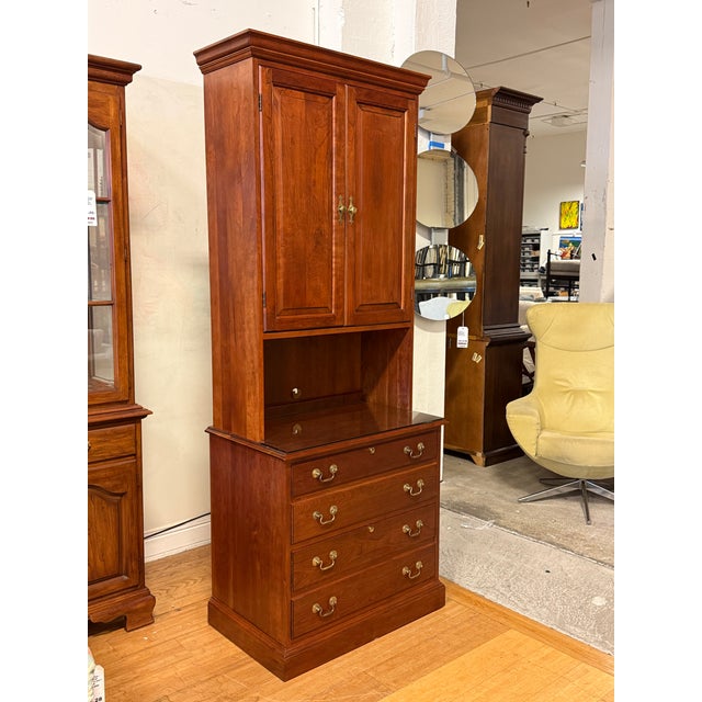 Traditional Stickley Furniture Cherry Wood Cabinet, Model 381 For Sale - Image 3 of 12