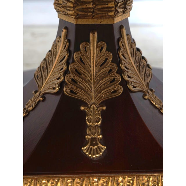 Baker French Empire Round Faux Marble Top Center Table For Sale - Image 14 of 16